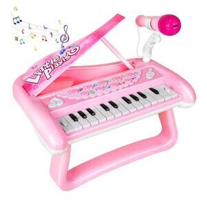 Baby Piano Music Toy, 22 Key Pink Piano Toys for 2 3 Years Old Girls OPEN BOX